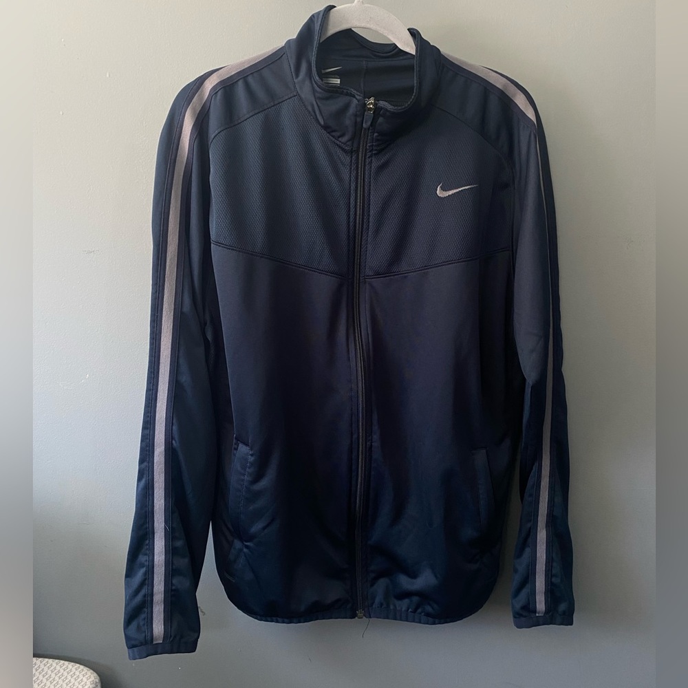 Vintage Nike Mens Epic Jacket Blue Full Zip Atheisure Workout Track Jacket